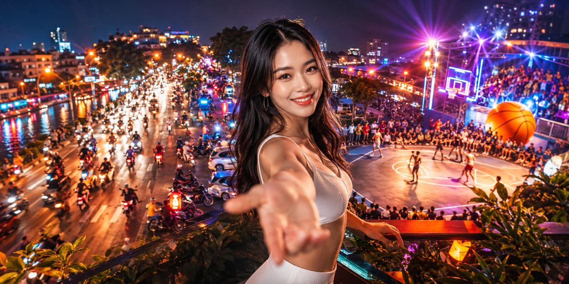Người hâm mộ bóng rổ tại chợ đêm Hà Nội theo dõi trận đấu và đặt kèo qua ứng dụng di động